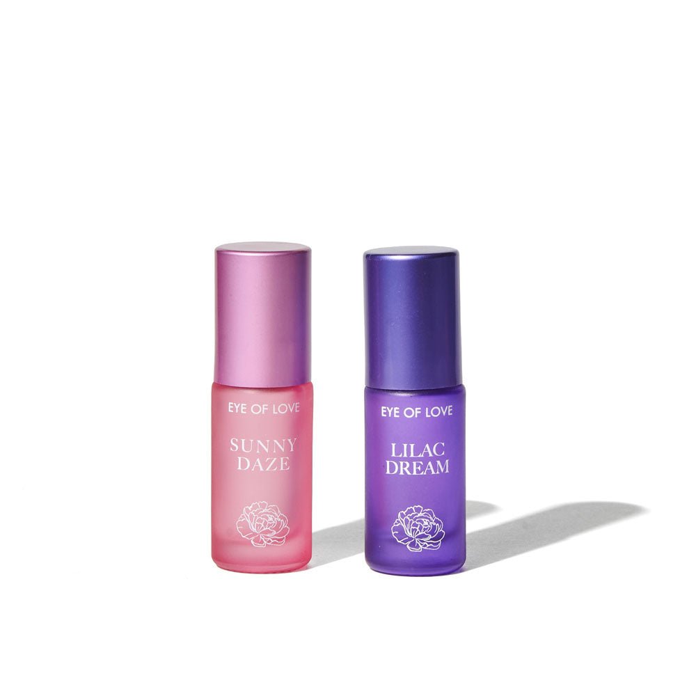 Eye Of Love Love In Bloom Pheromone Perfume Roll-On Set - Day to Night (Sunny Daze & Lilac Dream) Pheromone Perfume Oils for Women to attract Men - 10 ml Roll On Bottles - Silk and Sin