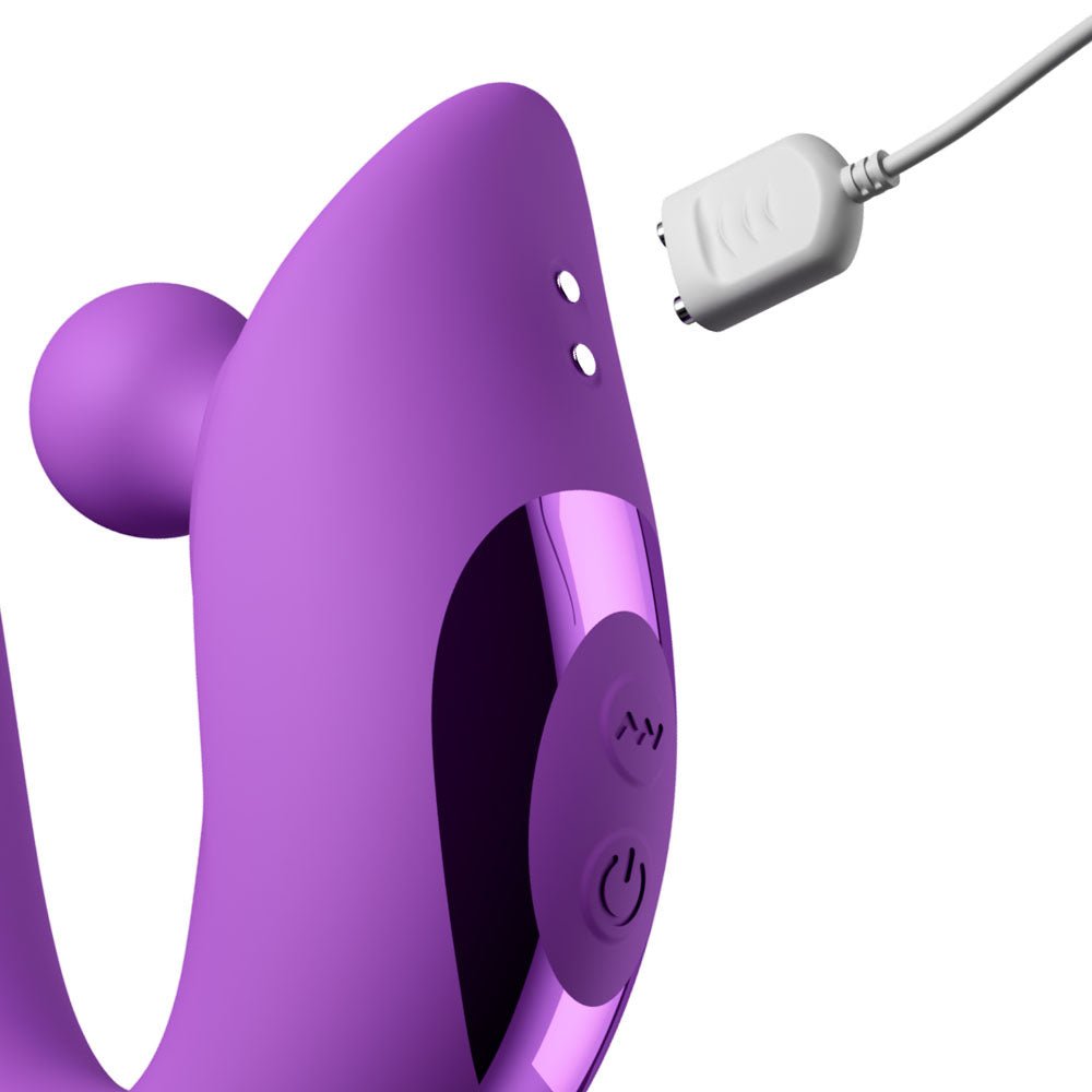Fantasy For Her Harmoni Pro - Purple - Purple 17.8 cm USB Rechargeable Throbbing Vibrator - Silk and Sin