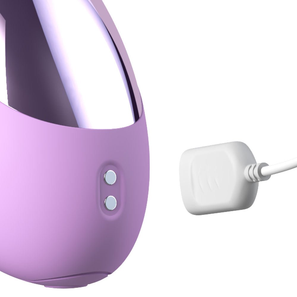 Fantasy For Her intiMotion Flutter Pro - Purple 20.6 cm USB Rechargeable Rabbit Vibrator with Pulsating Tip - Silk and Sin