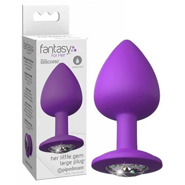 Fantasy For Her Little Gem Large Plug - Purple 9.6 cm Butt Plug with Jewel Base - silkandsin