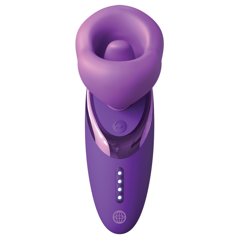 Fantasy For Her Pleasure Sucker - Purple USB Rechargeable Sucking, Licking & Vibrating Stimulator - silkandsin
