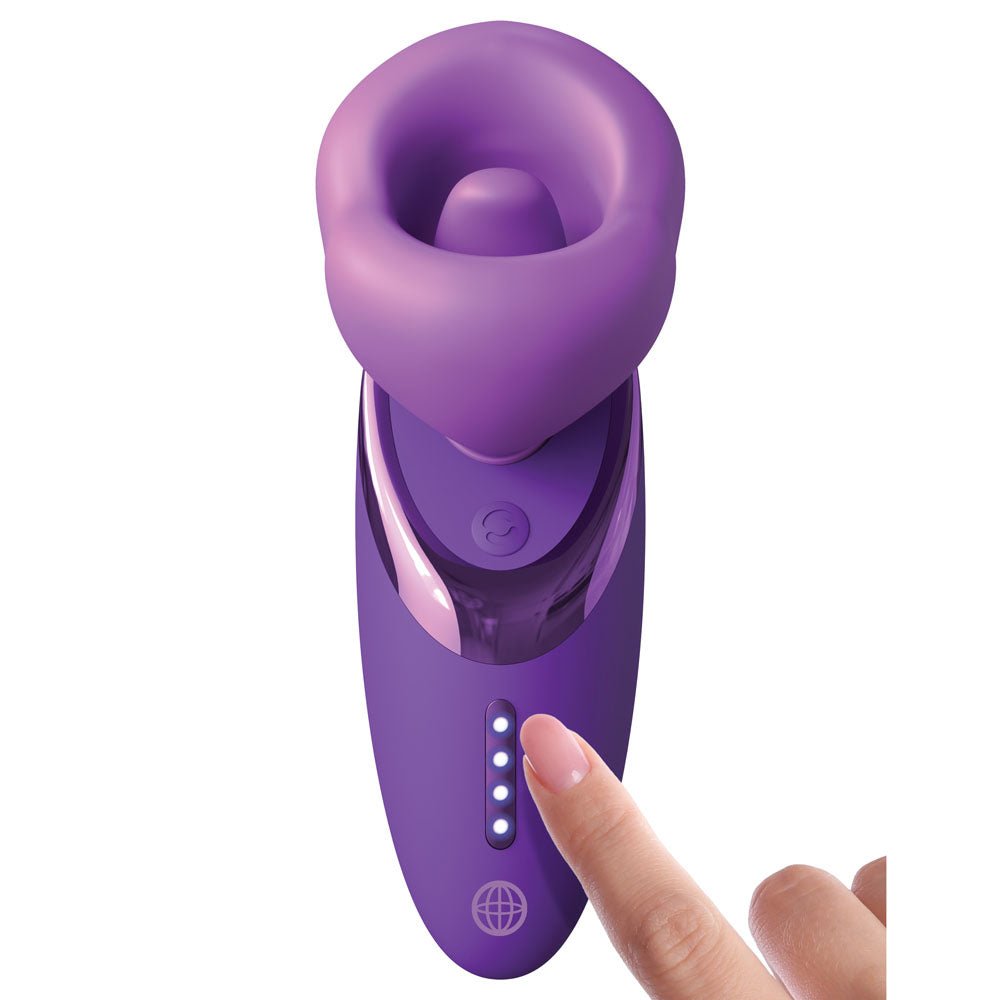 Fantasy For Her Pleasure Sucker - Purple USB Rechargeable Sucking, Licking & Vibrating Stimulator - silkandsin