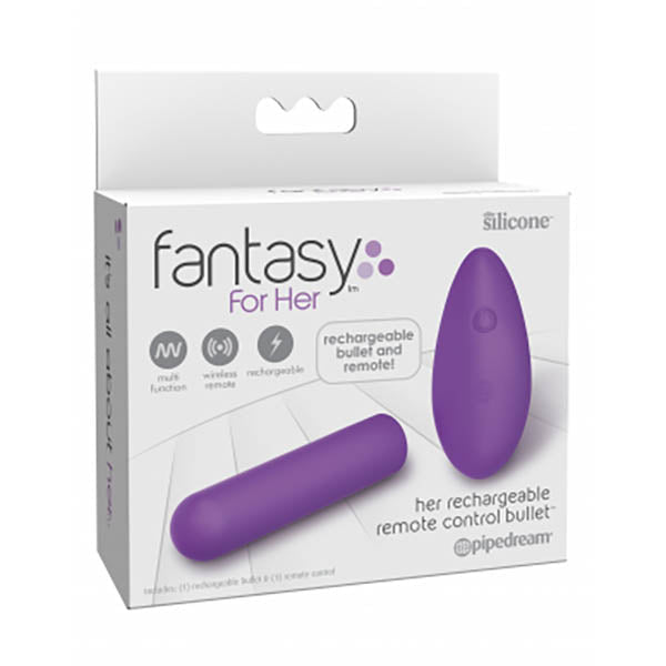 Fantasy For Her Rechargeable Remote Control Bullet - Purple USB Rechargeable Bullet with Wireless Remote - silkandsin