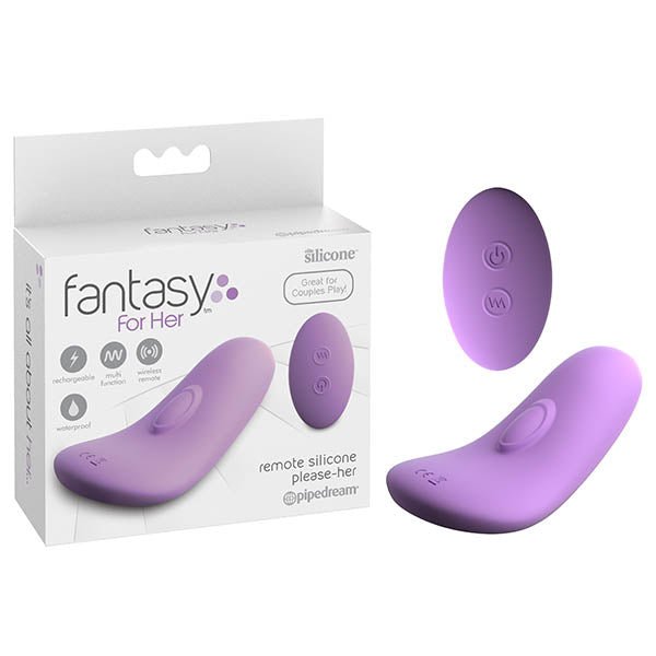 Fantasy For Her Remote Silicone Please - Her - Purple USB Rechargeable Stimulator with Wireless Remote - silkandsin