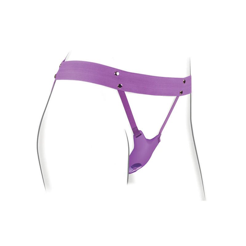 Fantasy For Her Ultimate Butterfly Strap - On - Purple USB Rechargeable Strap - On Stimulator - silkandsin
