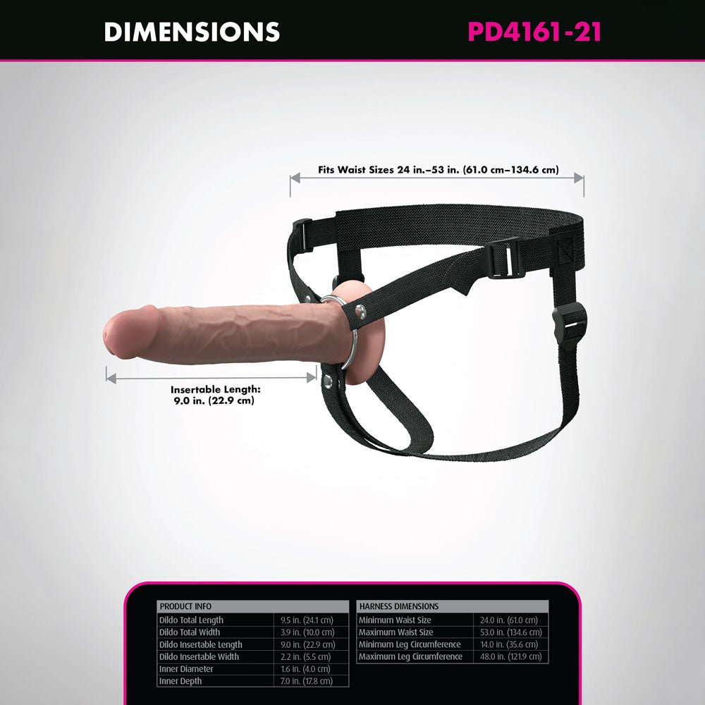 Fantasy X - Tensions Elite 9'' Silicone Hollow Strap - On - Flesh - Flesh 22.9 cm Hollow Strap - On - silkandsin