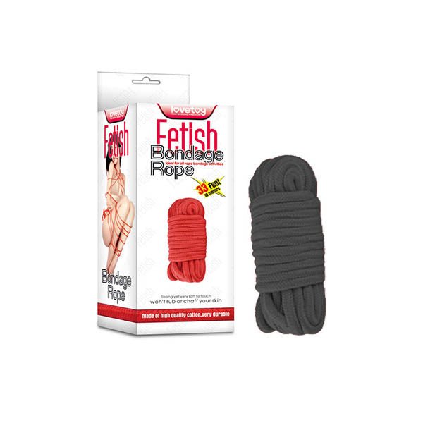 Fetish Bondage Rope - Black - 10 m Length - Silk and Sin