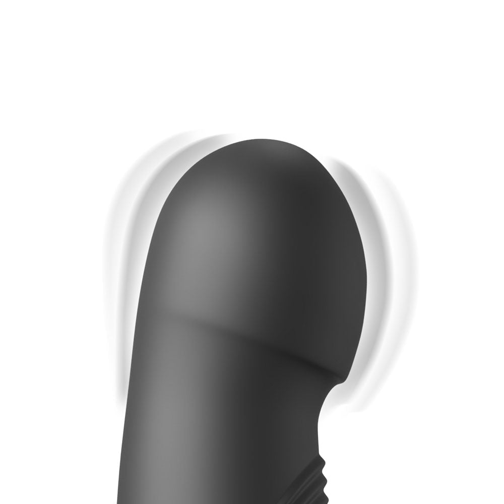 Fetish Fantasy Series Pogo Thruster - Black USB Rechargeable 23.5 cm Gyrating Rabbit Vibrator - silkandsin