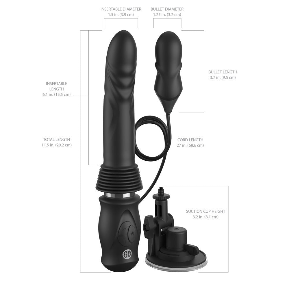 FFS Ultimate Silicone Thruster - Black - Black USB Rechargeable Thrusting Vibrator - silkandsin