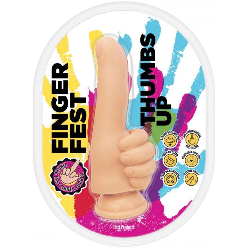 Finger Fest Dildo Thumbs Up Flesh - Silk and Sin