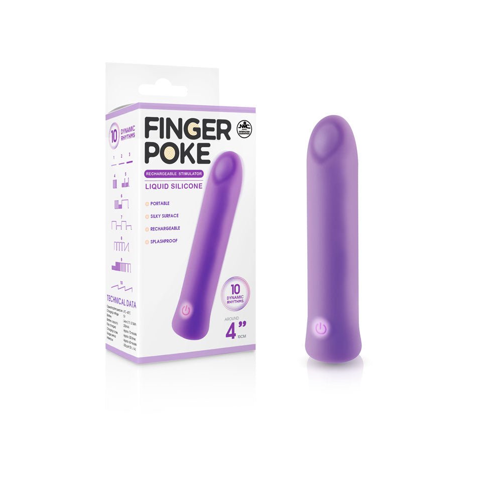 Finger Poke - Purple - Purple 10 cm USB Rechargeable Bullet - Silk and Sin