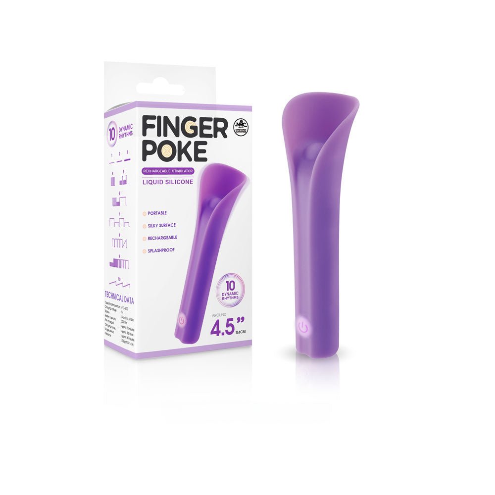 Finger Poke - Purple - Purple 11.4 cm USB Rechargeable Bullet - Silk and Sin