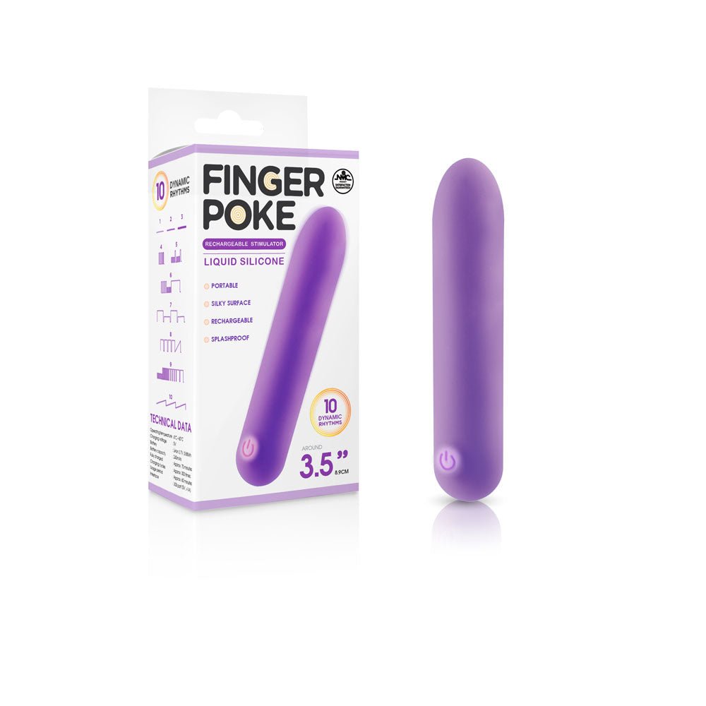 Finger Poke - Purple - Purple 8.9 cm USB Rechargeable Bullet - Silk and Sin