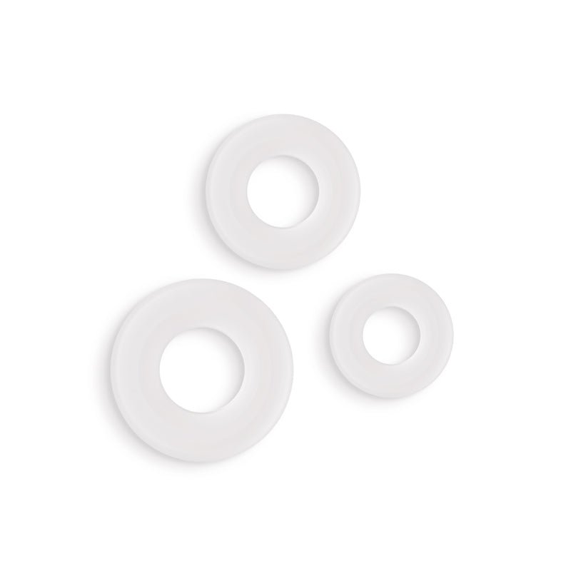 Firefly - 3pc Bubble Rings - White - Glow in Dark Cock Rings - Set of 3 Sizes - Silk and Sin
