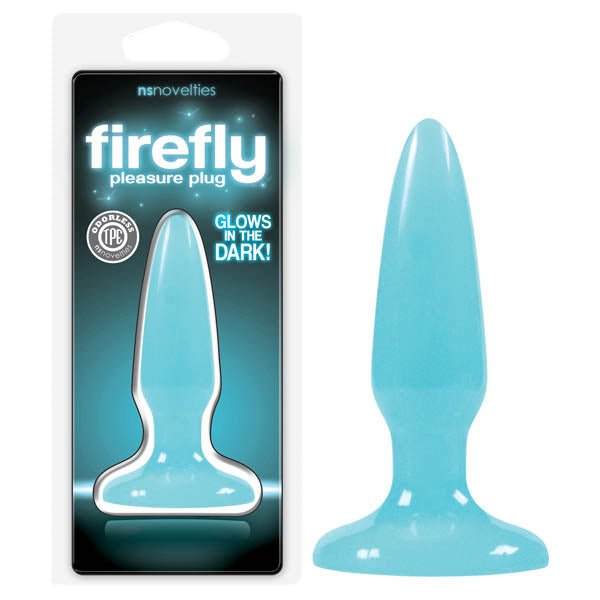 Firefly Pleasure Plug - Glow-in-the-Dark Blue 8.1 cm (3.2'') Mini Butt Plug - Silk and Sin