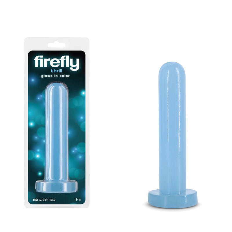 Firefly - Thrill - Blue - Small - Glow in Dark Blue 15.5 cm Small Dildo - Silk and Sin