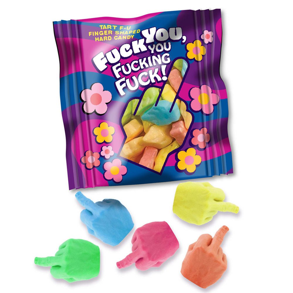 F**K YOU, YOU F**KING F**K! - Bag of 25 - Middle Finger Lollies - Bulk Bag of 25 Party Packs - silkandsin