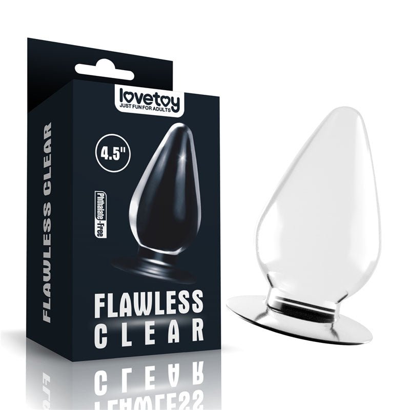 Flawless Clear Anal Plug 4.5'' - Clear 11.5 cm Butt Plug - Silk and Sin