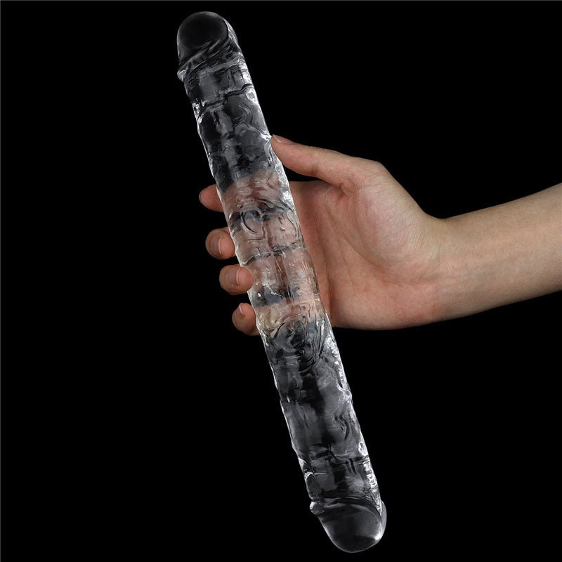 Flawless Clear Double Dildo 12'' - Clear 30 cm Double Dong - Silk and Sin