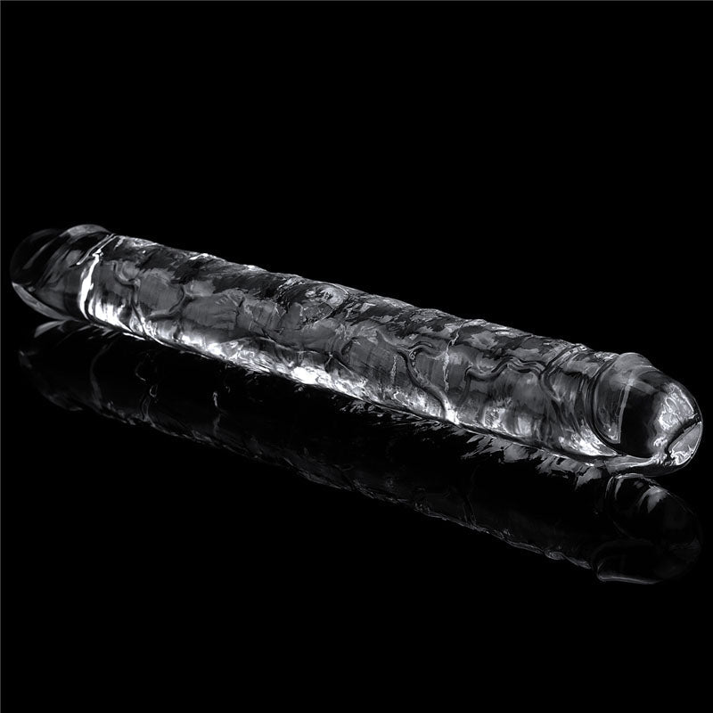 Flawless Clear Double Dildo 12'' - Clear 30 cm Double Dong - Silk and Sin