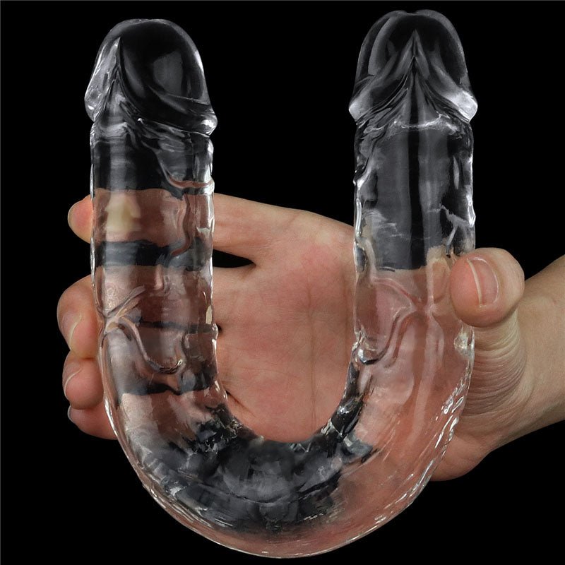 Flawless Clear Double Dildo 12'' - Clear 30 cm Double Dong - Silk and Sin