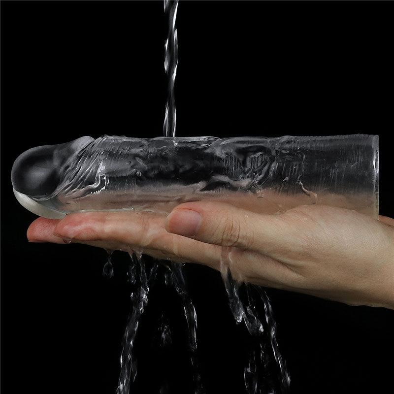 Flawless Clear Penis Sleeve 1'' - Clear 2.5 cm Penis Extender Sleeve - Silk and Sin