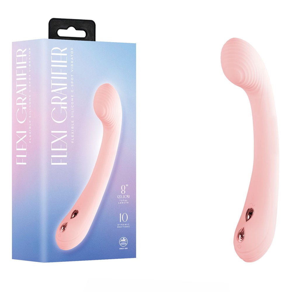 Flexi Gratifier - Pink 20 cm USB Rechargeable VIbrator - Silk and Sin