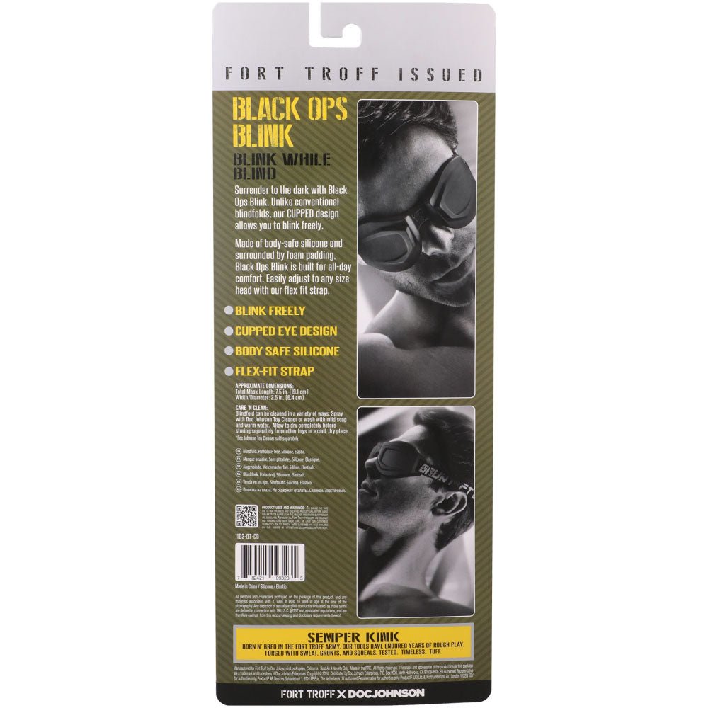 Fort Troff - Black Ops Blink - Black Eyemask Restraint - Silk and Sin