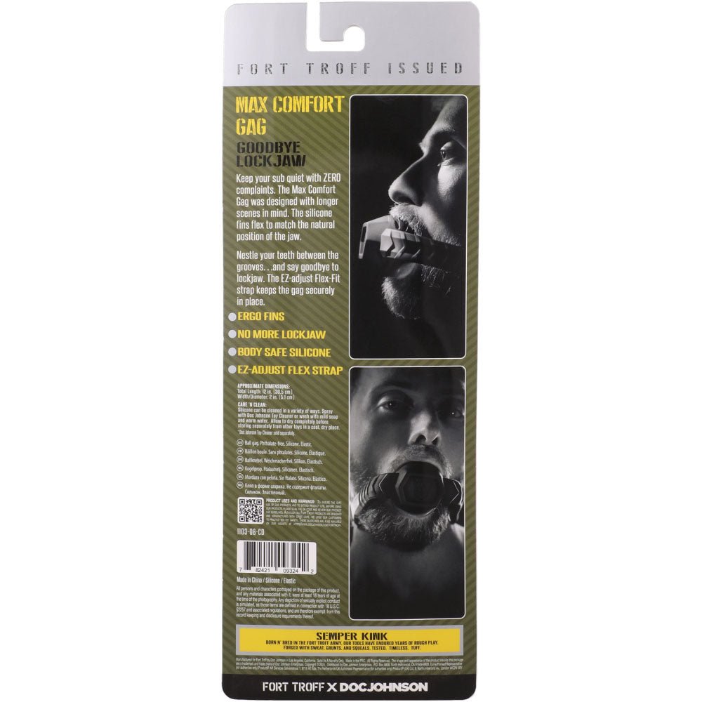 Fort Troff - Max Comfort Gag - Black Mouth Restraint - Silk and Sin