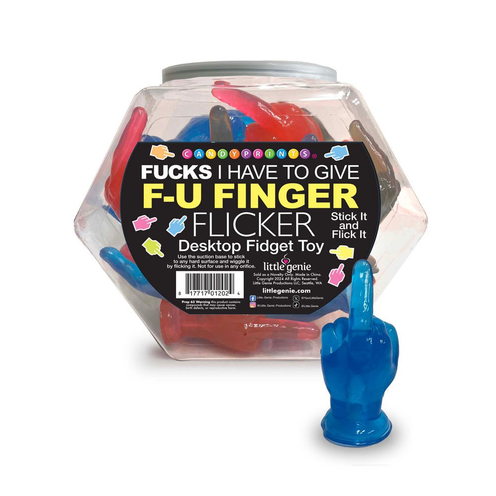 Fucks I Have To Give F-U Finger Flicker - Display - Novelty Fidget Toy - Fishbowl Display of 24 - Silk and Sin