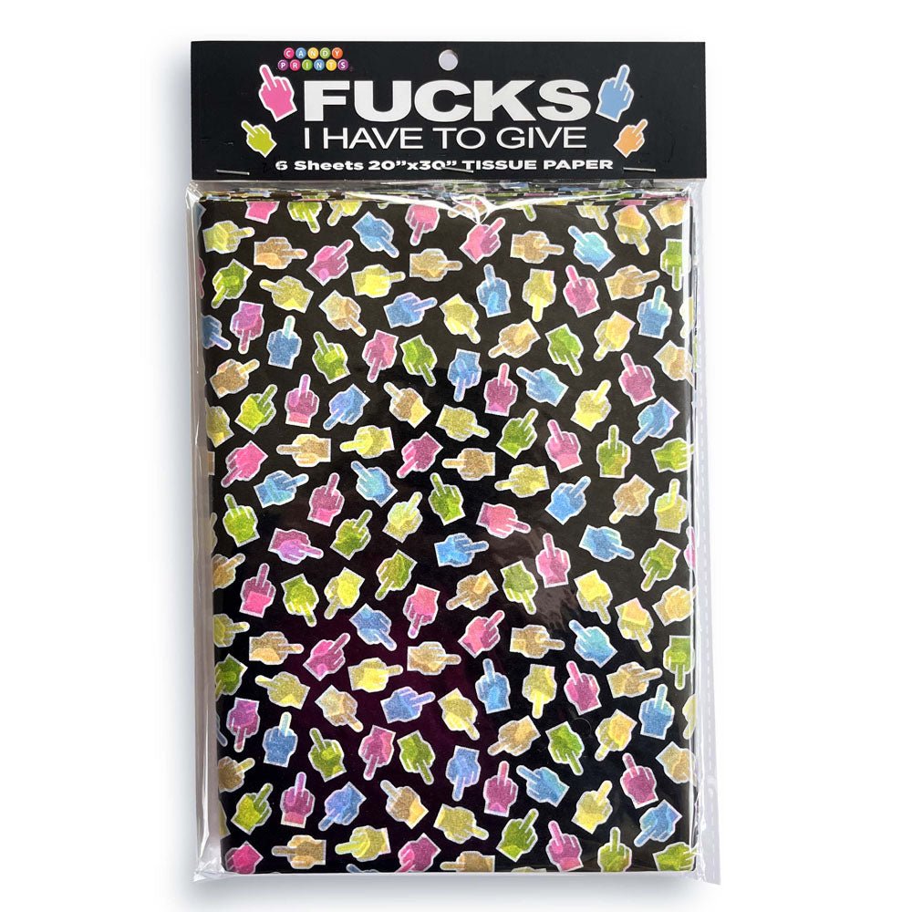 Fucks I Have To Give Tissue Paper Sheets - Novelty Decoration Sheets - 6 Pack - Silk and Sin