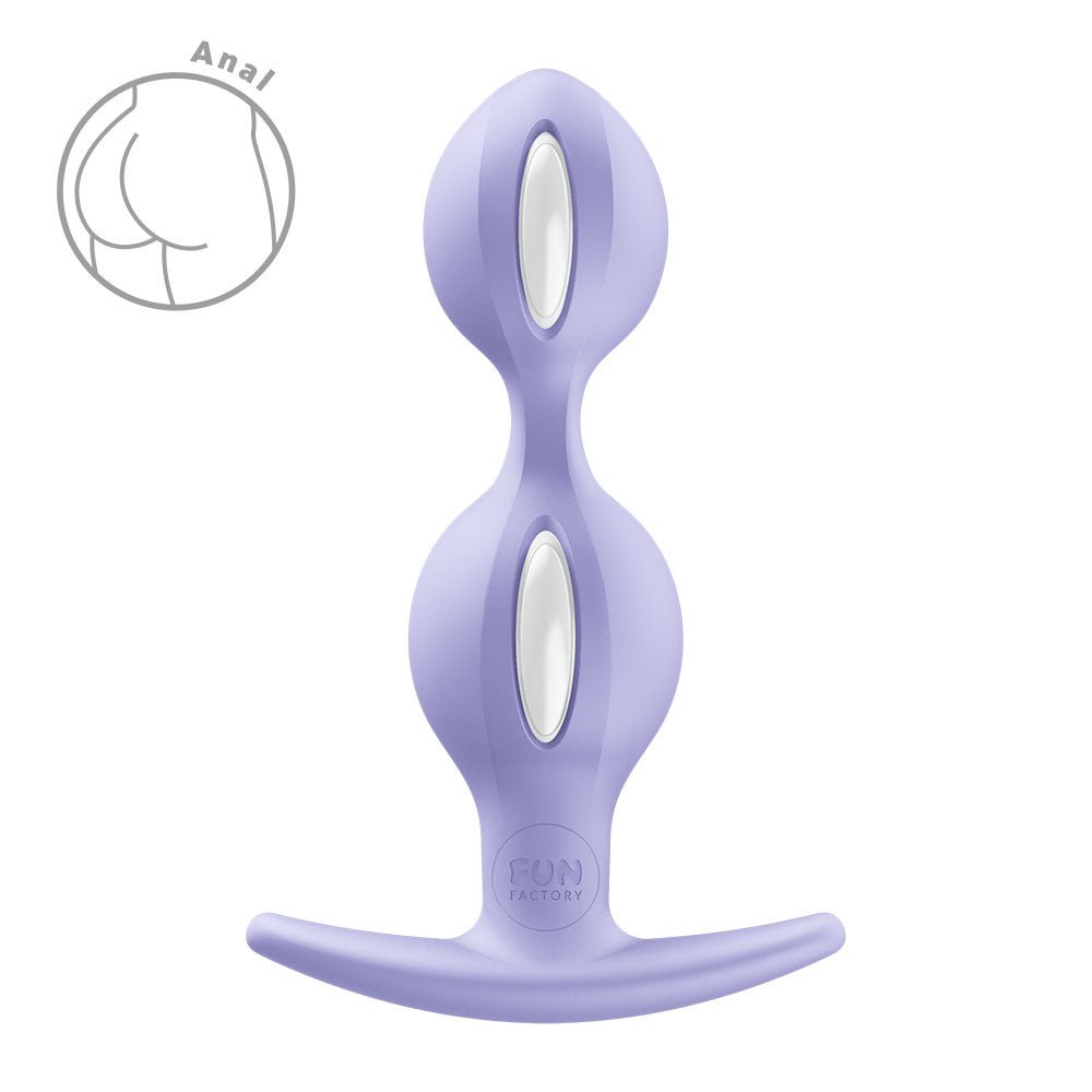 Fun Factory B BALLS DUO Purple - Purple 13 cm Weighted Kegel Balls - Silk and Sin