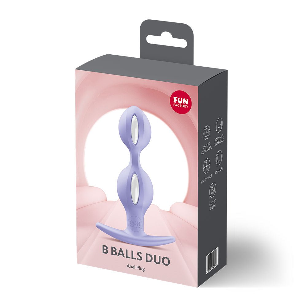 Fun Factory B BALLS DUO Purple - Purple 13 cm Weighted Kegel Balls - Silk and Sin