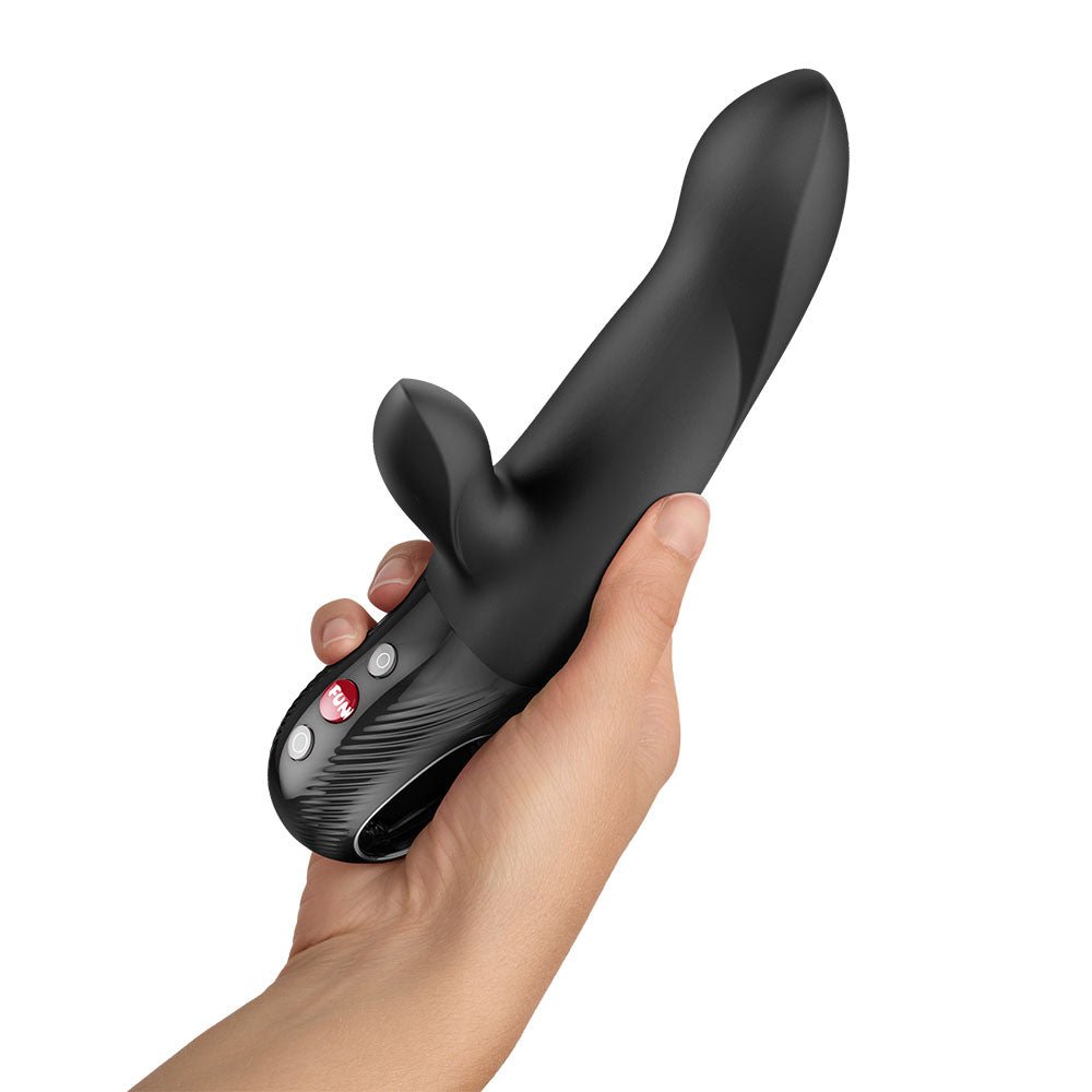 Fun Factory BI STRONIC ARC Black - Black 21.6 cm USB-C Rechargeable Thrusting Vibrator - Silk and Sin