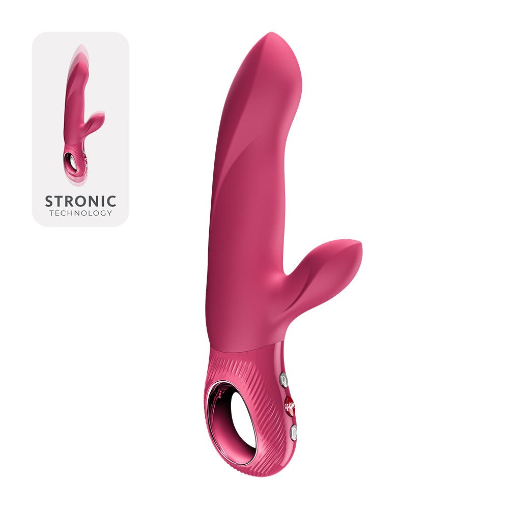 Fun Factory BI STRONIC ARC Raspberry - Raspberry 21.6 cm USB-C Rechargeable Thrusting Vibrator - Silk and Sin