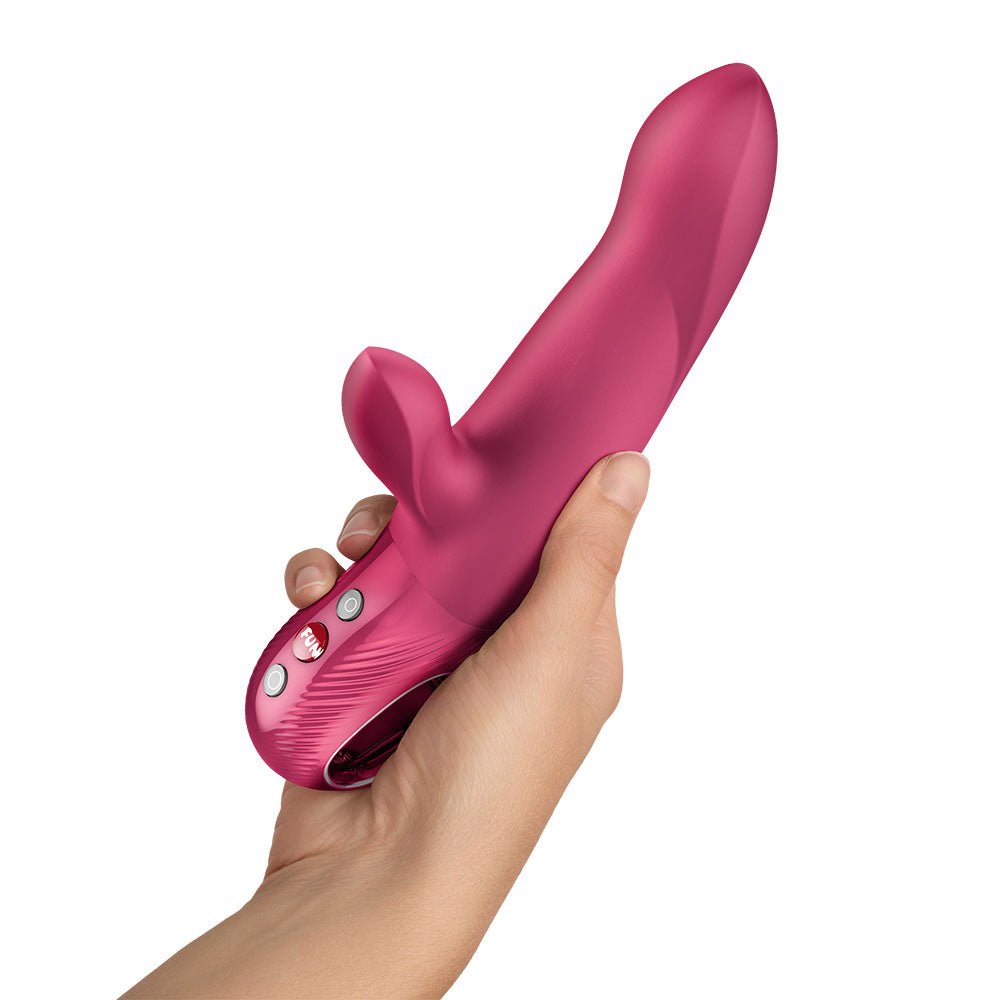 Fun Factory BI STRONIC ARC Raspberry - Raspberry 21.6 cm USB-C Rechargeable Thrusting Vibrator - Silk and Sin