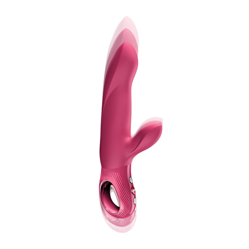 Fun Factory BI STRONIC ARC Raspberry - Raspberry 21.6 cm USB-C Rechargeable Thrusting Vibrator - Silk and Sin