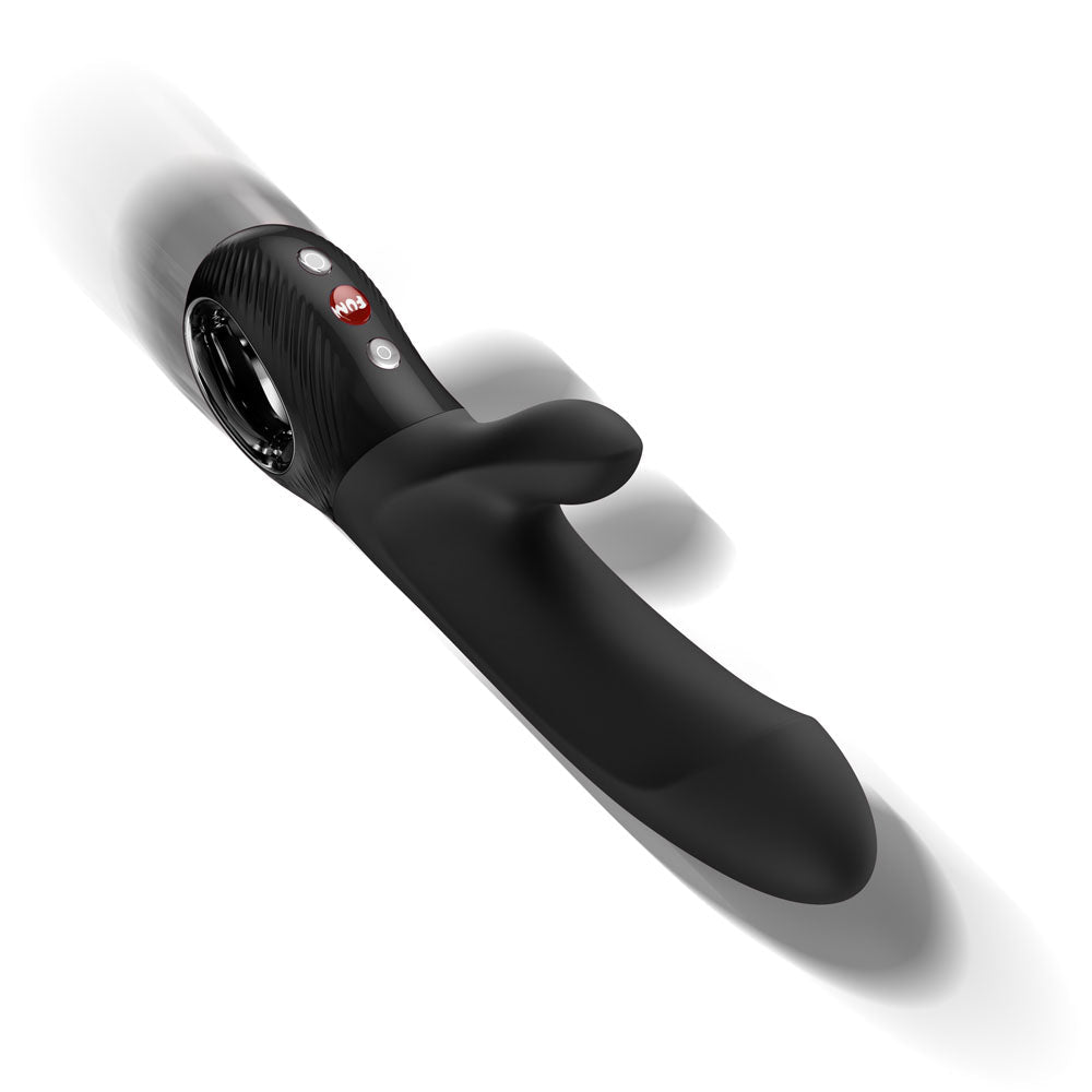 Fun Factory BI STRONIC EMBRACE Black - Black USB-C Rechargeable Thrusting Vibrator - Silk and Sin