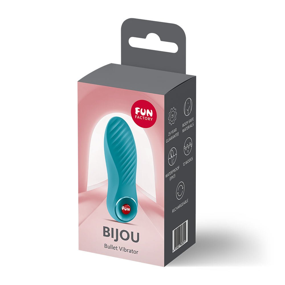 Fun Factory BIJOU Aquamarine - Aquamarine USB-C Rechargeable Stimulator - Silk and Sin