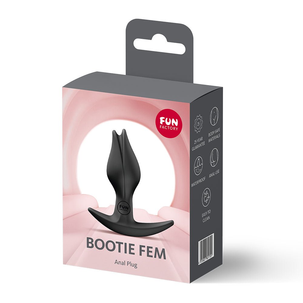 Fun Factory BOOTIE FEM Black - Black 8.5 cm Butt Plug - Silk and Sin