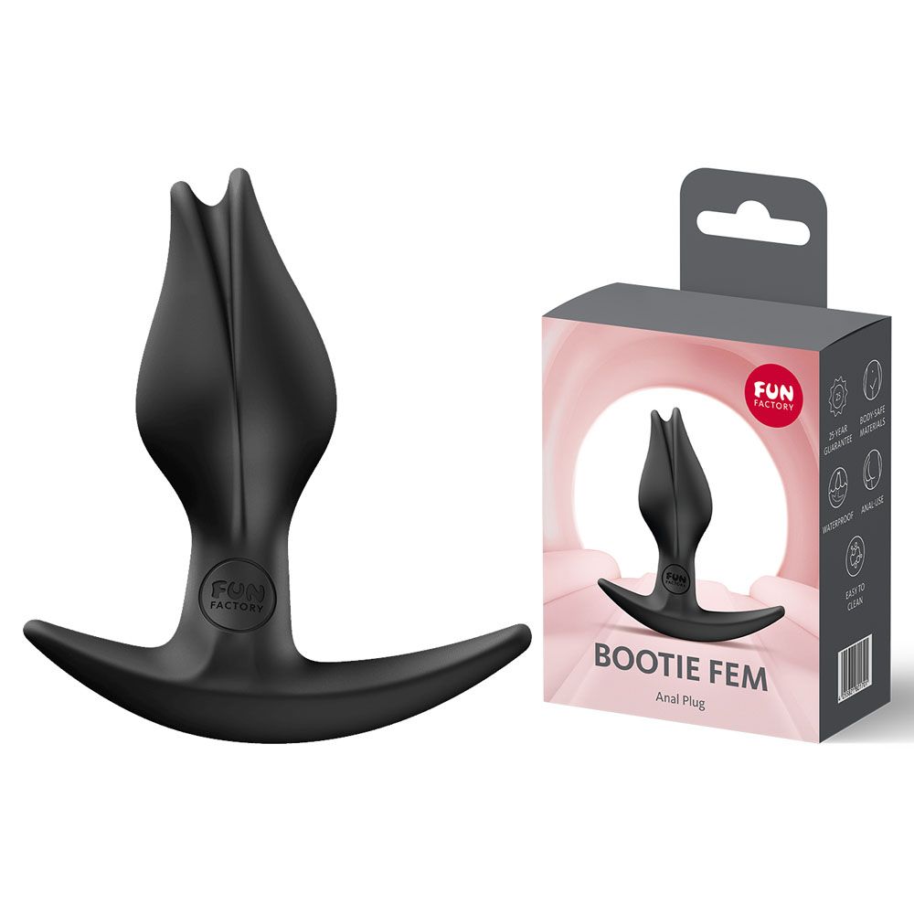 Fun Factory BOOTIE FEM Black - Black 8.5 cm Butt Plug - Silk and Sin