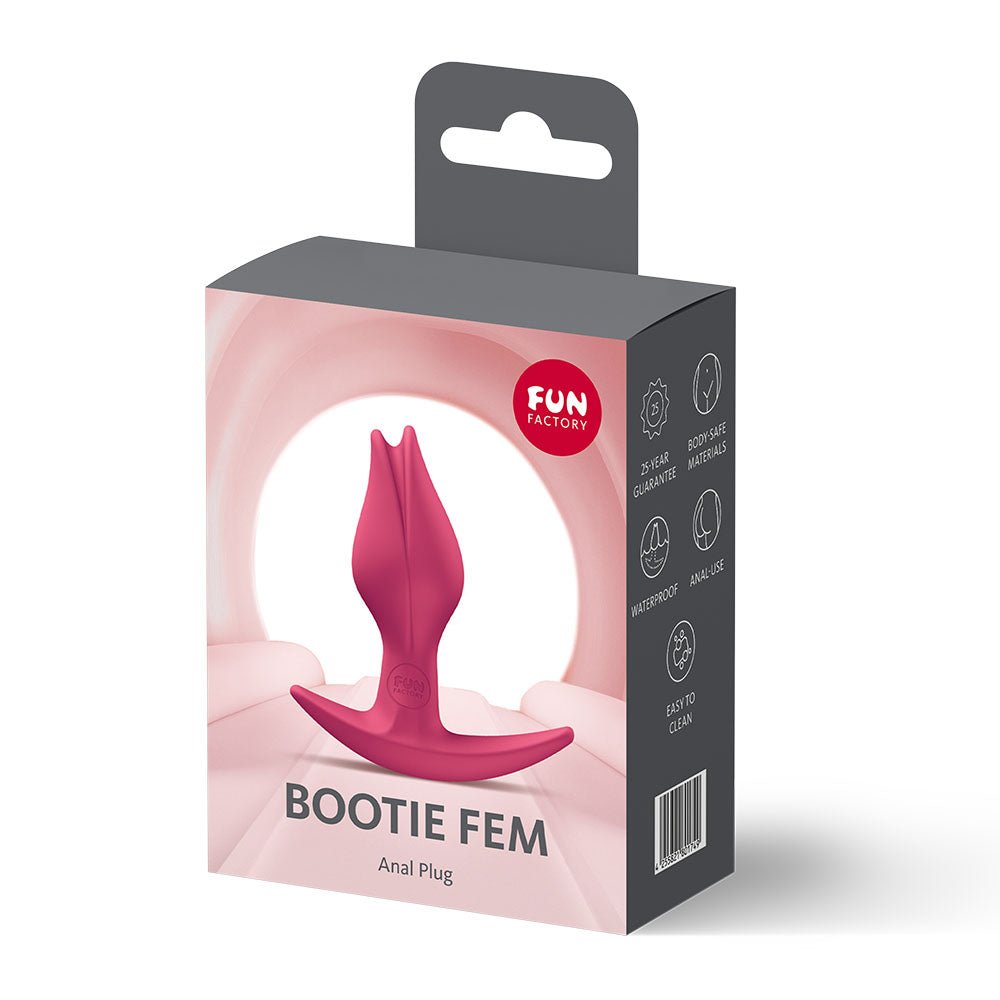 Fun Factory BOOTIE FEM Raspberry - Raspberry Red 8.5 cm Butt Plug - Silk and Sin