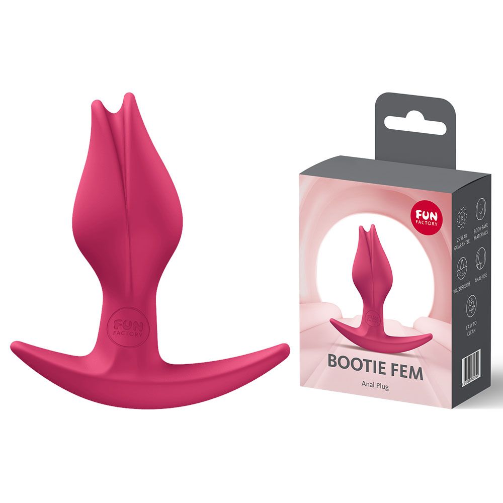 Fun Factory BOOTIE FEM Raspberry - Raspberry Red 8.5 cm Butt Plug - Silk and Sin