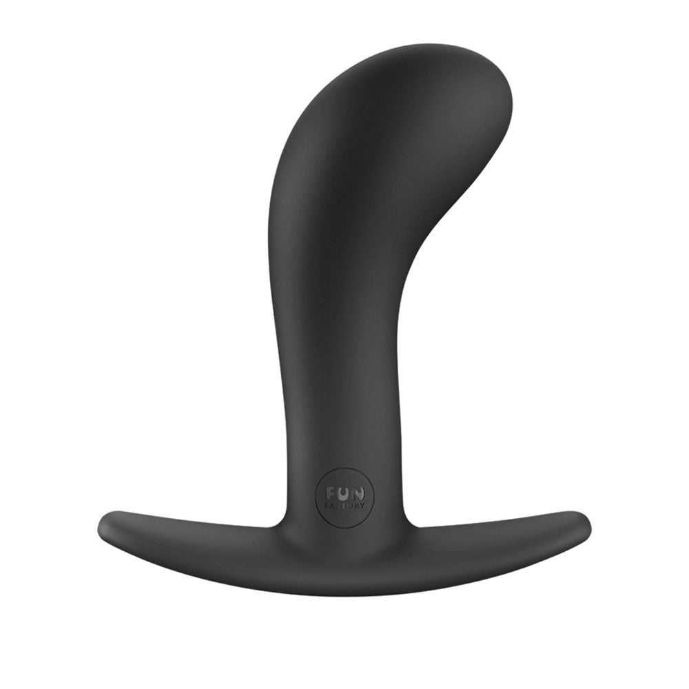 Fun Factory BOOTIE L Black - Black 10.9 cm Large Anal Plug - Silk and Sin