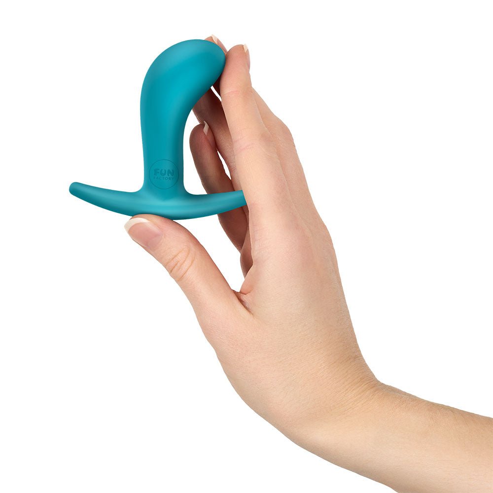 Fun Factory BOOTIE S Aquamarine - Aquamarine 7.9 cm Small Butt Plug - Silk and Sin