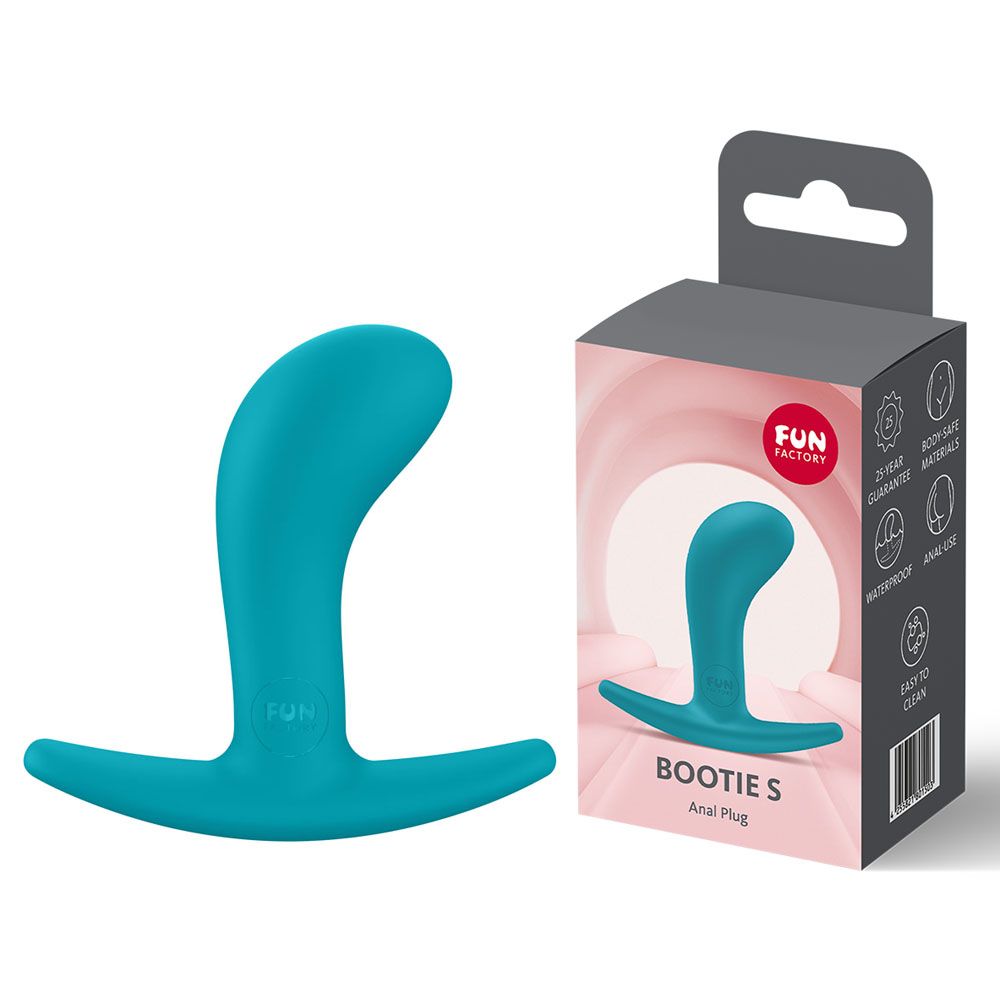 Fun Factory BOOTIE S Aquamarine - Aquamarine 7.9 cm Small Butt Plug - Silk and Sin