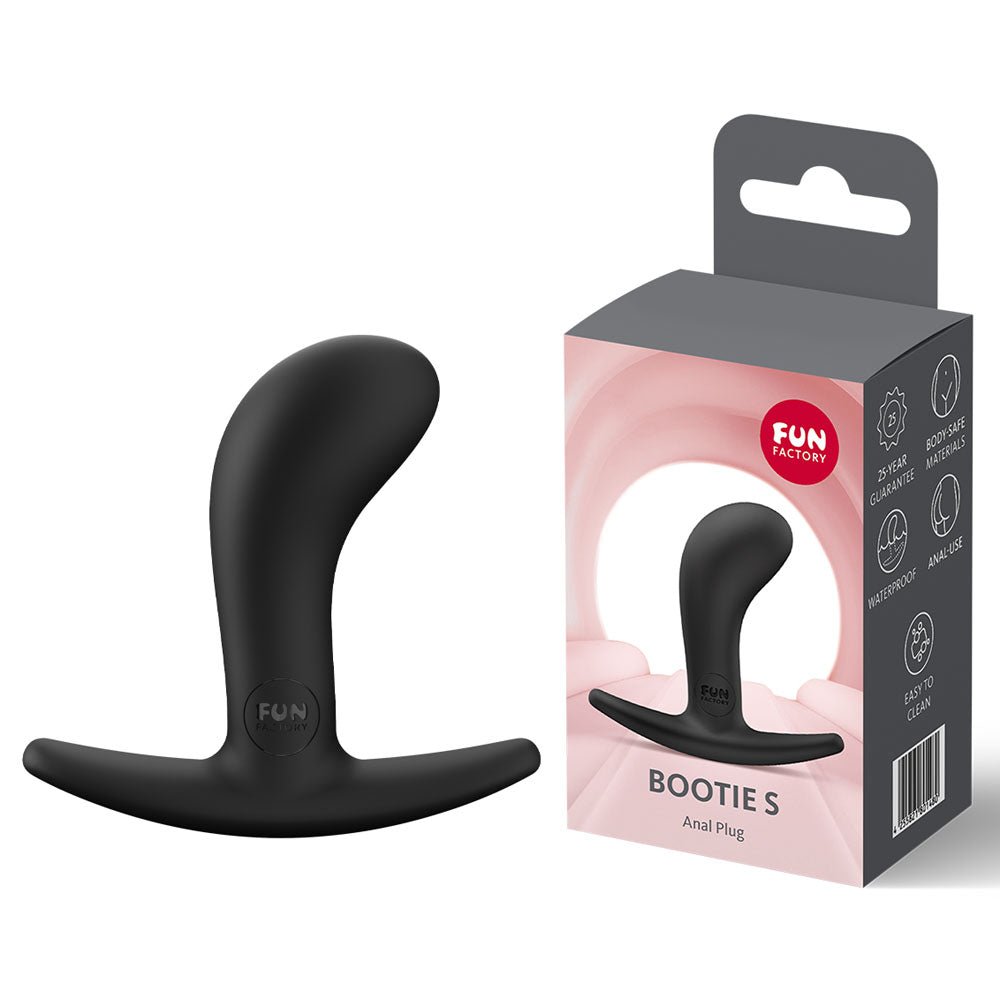 Fun Factory BOOTIE S Black - Black 7.9 cm Small Butt Plug - Silk and Sin