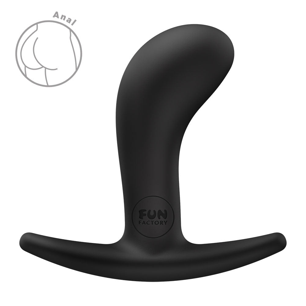 Fun Factory BOOTIE S Black - Black 7.9 cm Small Butt Plug - Silk and Sin