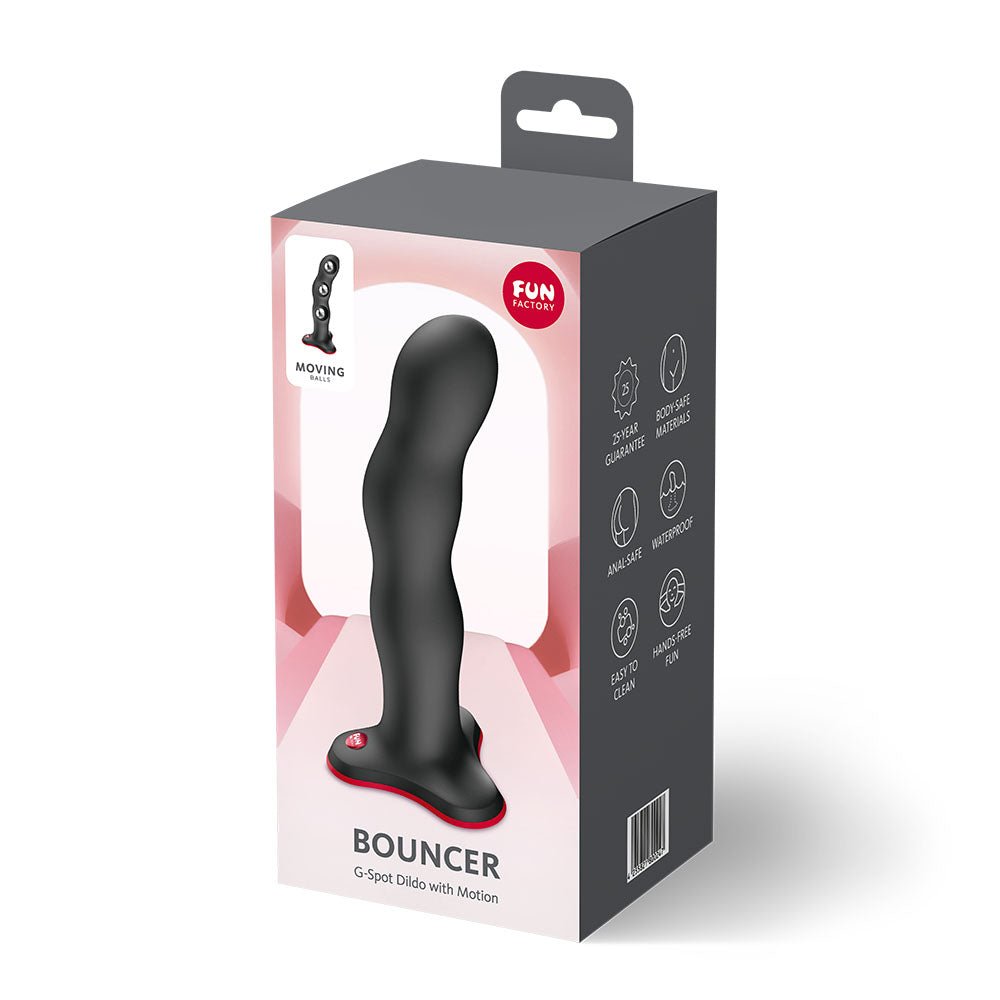 Fun Factory BOUNCER Black - Black 18 cm Dildo - Silk and Sin