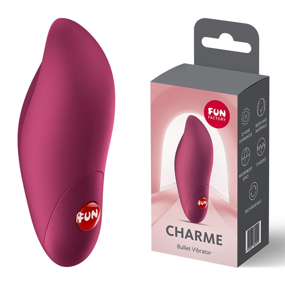 Fun Factory CHARME Wine Red - Wine Red USB-C Rechargeable Stimulator - Silk and Sin